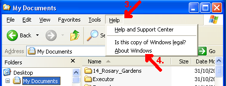 Windows Explorer Help menu